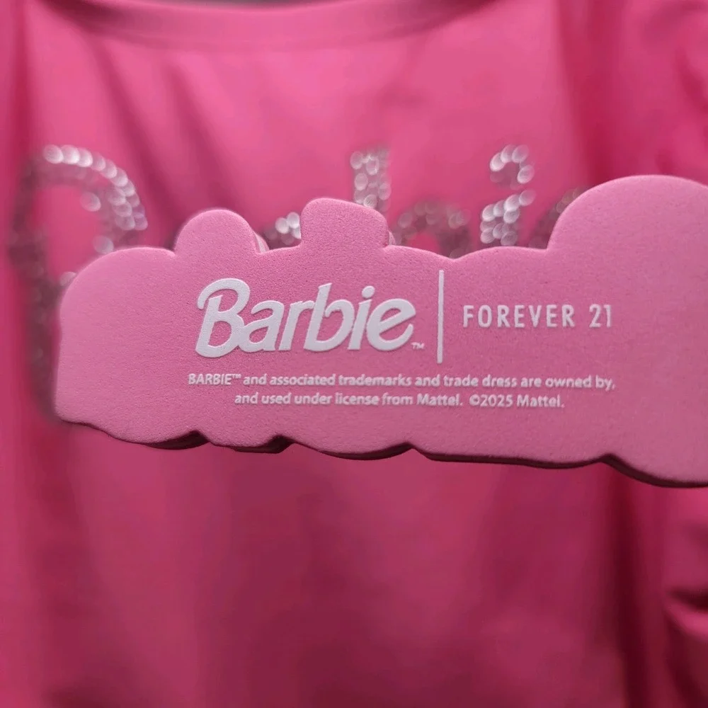 Barbie x Forever 21 Barbie Rhinestones Bling One-Piece Swimsuit Girls Size 13/14